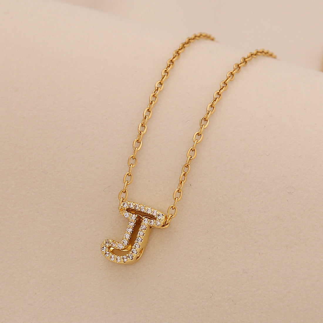 Minimalist Letter-Shaped Stainless Steel Pendant Necklace for Women with Versatile Clavicle Design