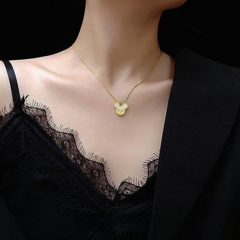 Classic Minimalist Cartoon Titanium Steel Plated Necklace for Unisex