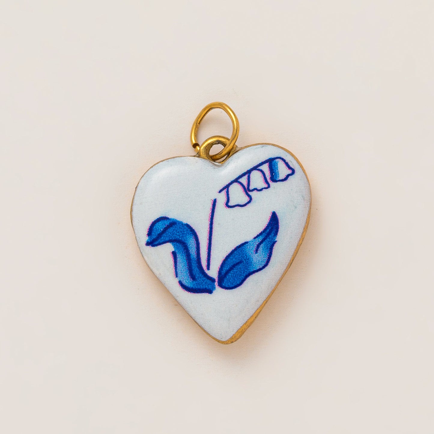 Vintage 18K Gold Plated Stainless Steel Floral Heart Drip Oil Charm Bar