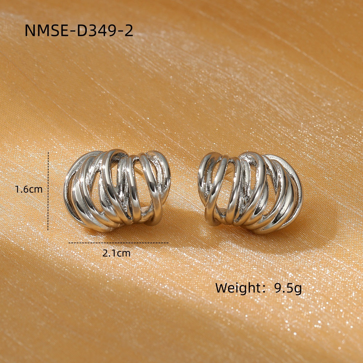 Aretes de titanio con diseño geométrico circular exagerado y acabado galvanizado para mujer