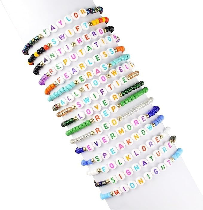 Bohemian Vintage Letter Number Beaded Bracelet Unisex Handmade Layered
