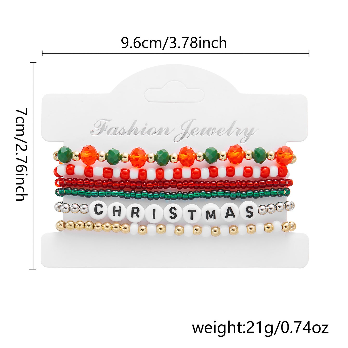 Christmas Cartoon Character Resin Bracelet Set with Snowflake Reindeer Bell Santa Claus Elements Casual Unisex Jewelry