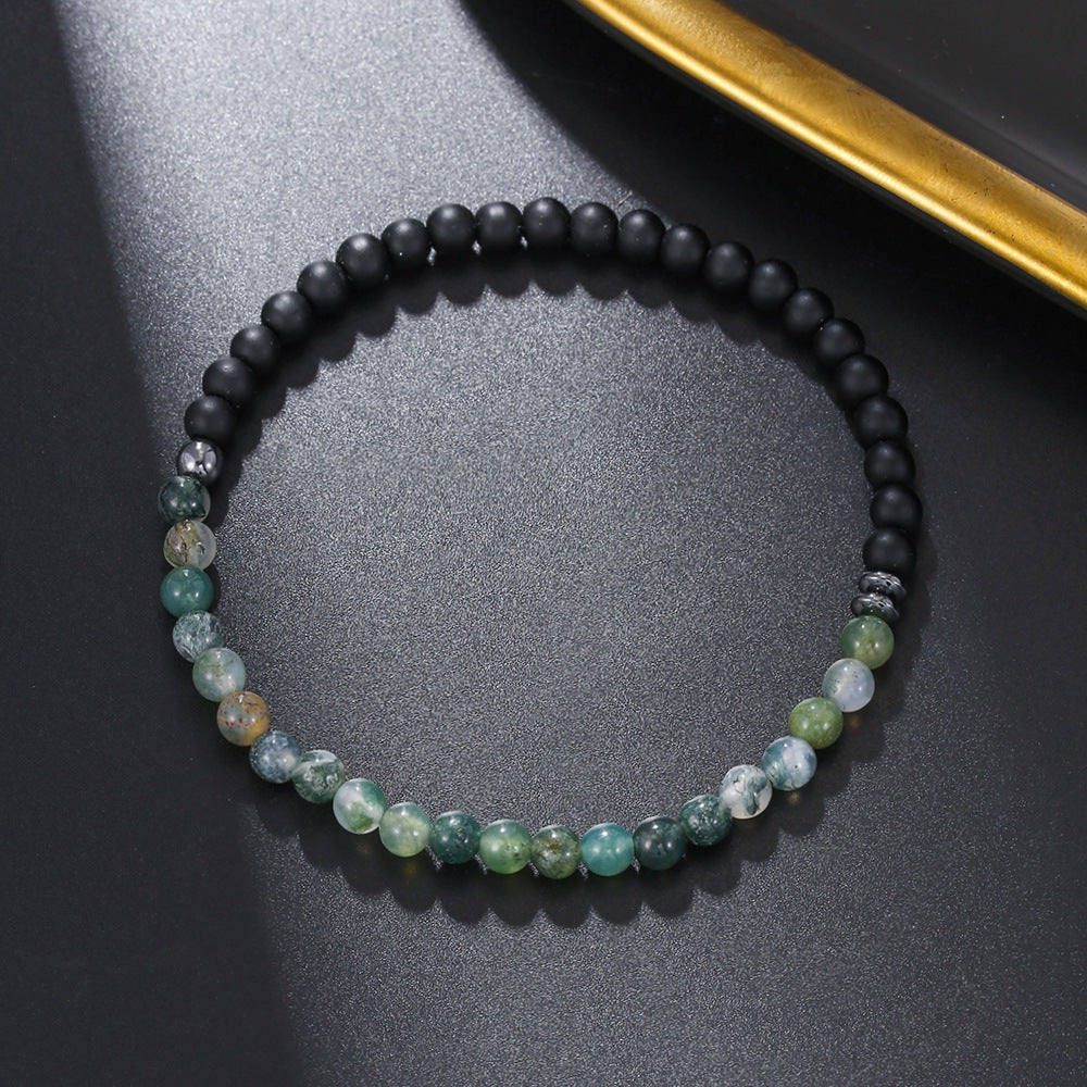 Round Agate Turquoise Stretch Bracelet for Men and Women