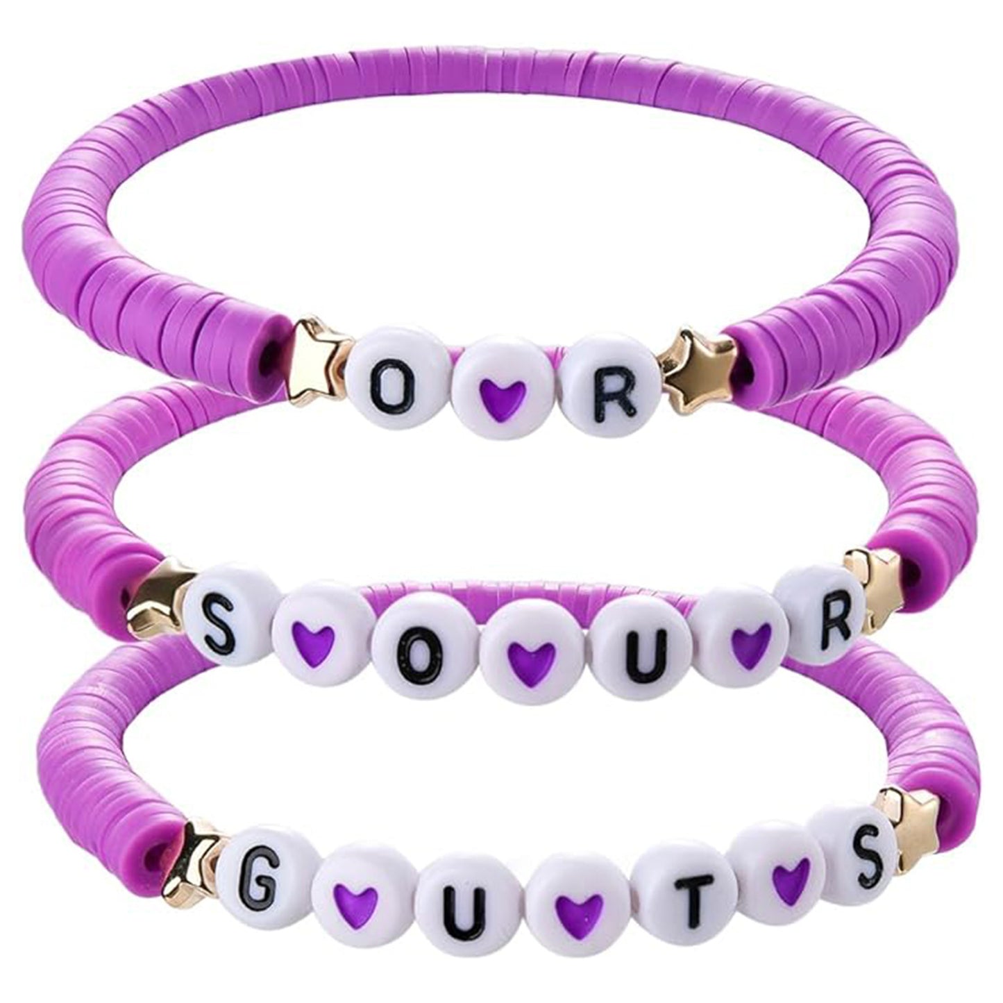 Minimalist Purple Resin Heart Geometric Handmade Bracelet for Women
