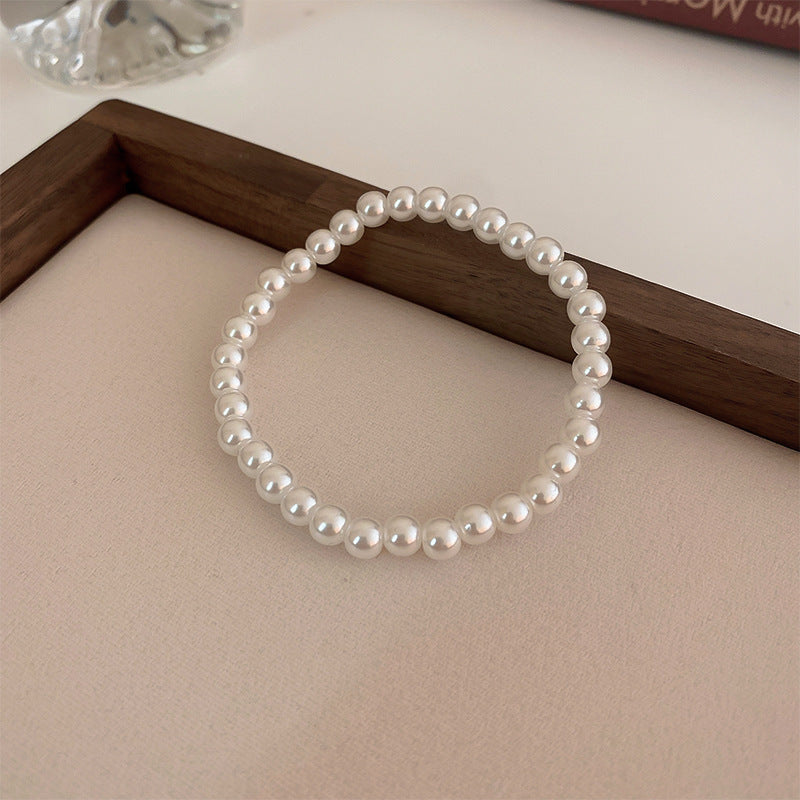 Vintage Luxury Geometric Cubic Zirconia Inlaid Pearl Bracelet for Women