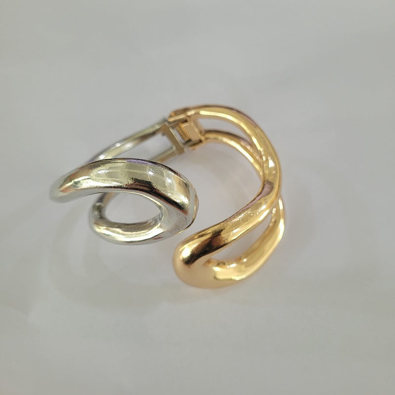 Collana girocollo a doppio strato in lega geometrica minimalista elegante per donna