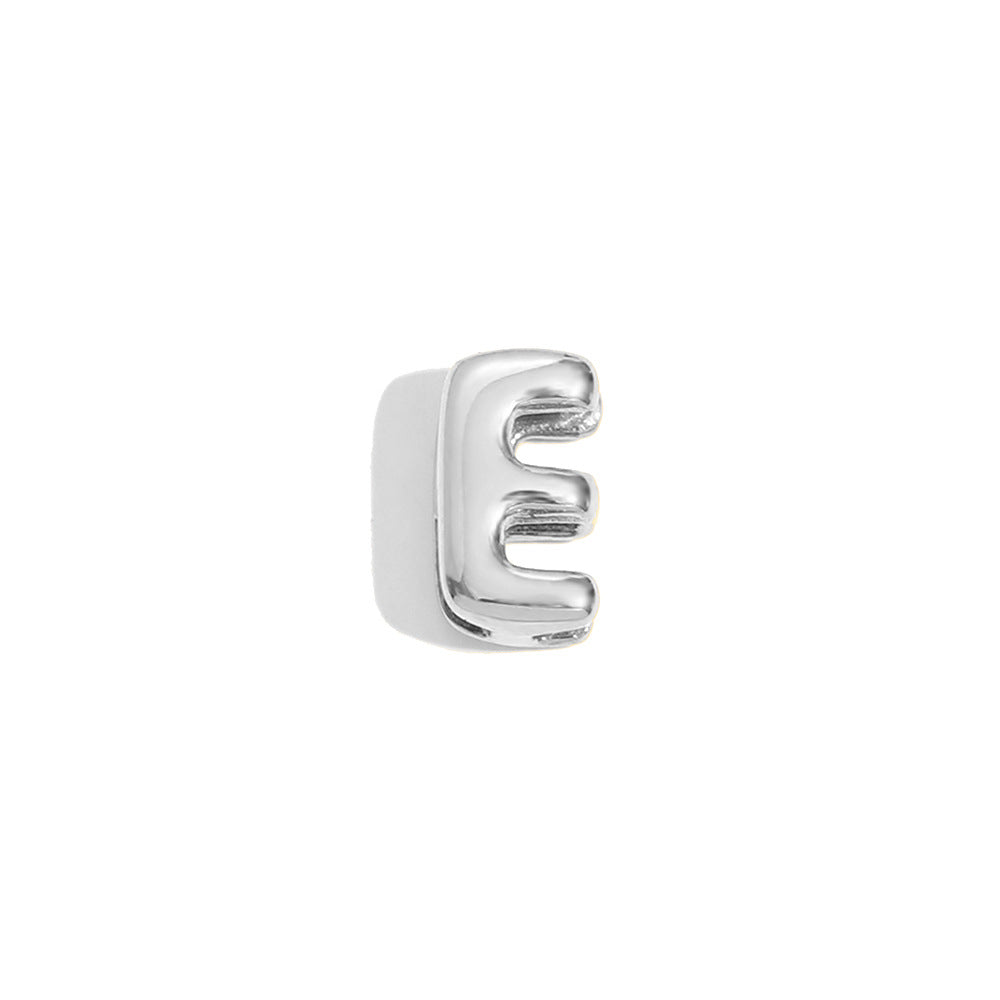 Collana Minimalista con Ciondolo a Lettera da Donna in Acciaio Inox con Placcatura in Oro 18K Design Cavo