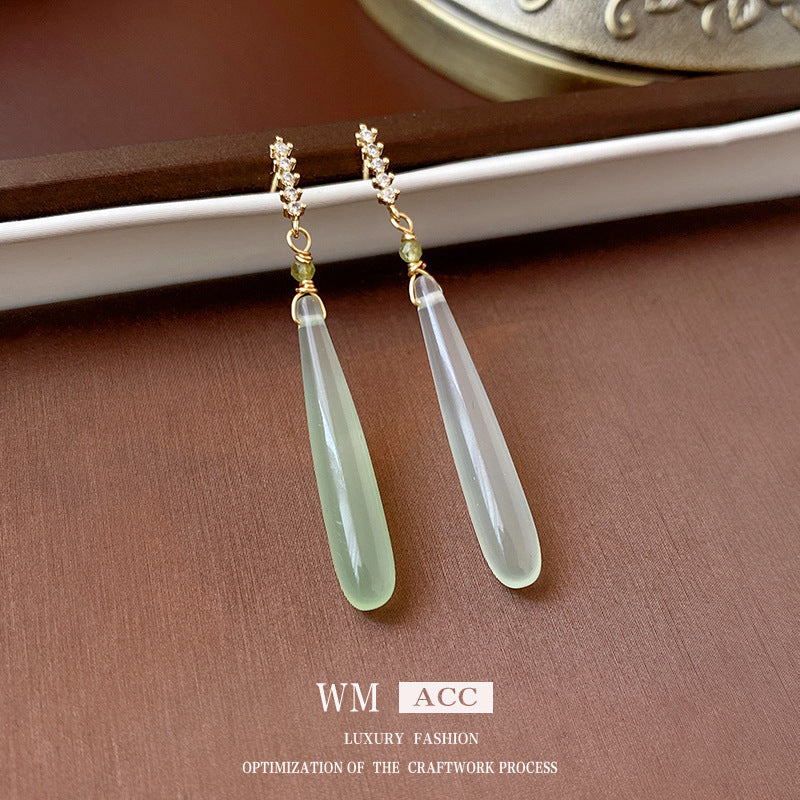 Orecchini a Goccia d'Acqua Eleganti con Zirconi e Perni in Acciaio Inossidabile, Gioielli di Moda in Stile Lusso Minimalista per Donne