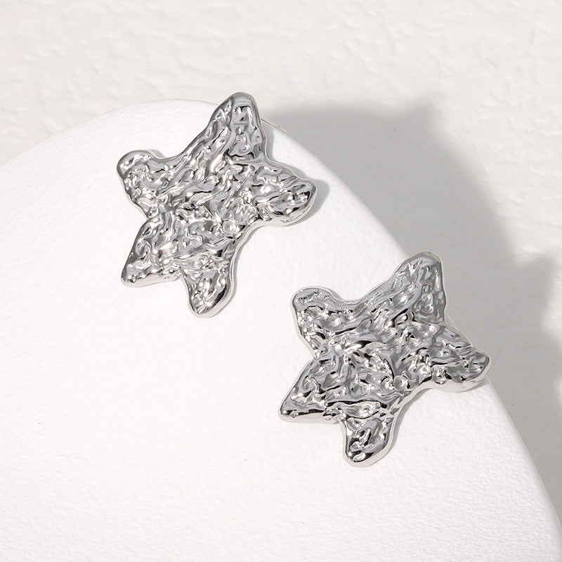 Minimalist Star Stainless Steel Plated Stud Earrings for Women