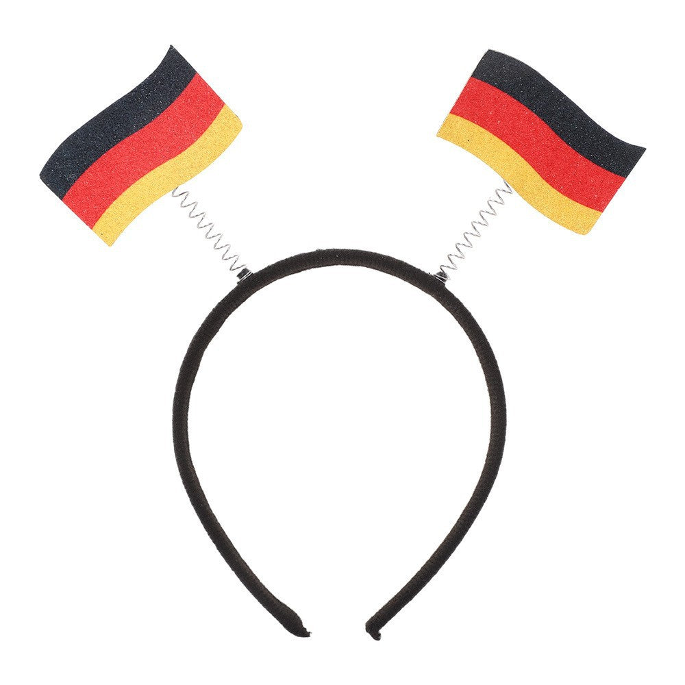 Fascia per capelli con bandiera nazionale in plastica dal design moderno e minimalista, per tifosi, feste e decorazioni, unisex