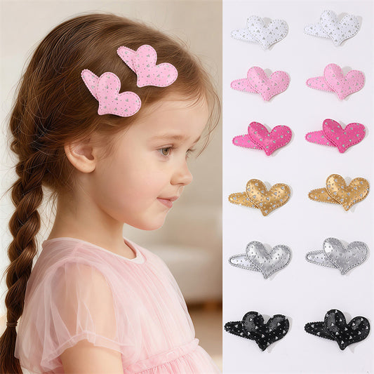 Cute Star-Shaped Children's Hair Clip with Bow Detail Polyester BB Clip for Girls