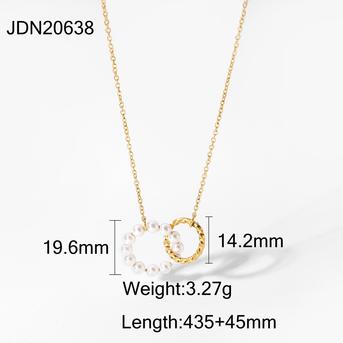 Elegant Geometric Stainless Steel Plated Necklace with Titanium Steel Pendant and Pearl Inlay for Women