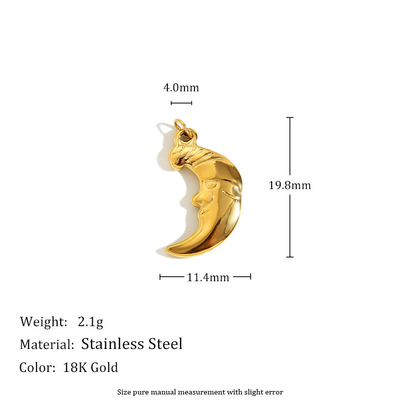18K Gold Plated Stainless Steel Heart Charm Bar for Women