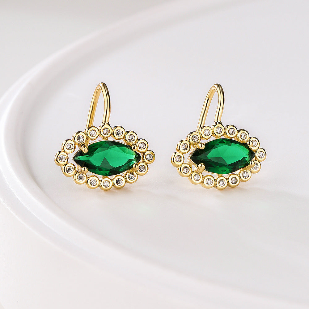 Minimalist Geometric Butterfly Earrings for Women Copper Base with 18K Gold Plating and Zircon Inlay