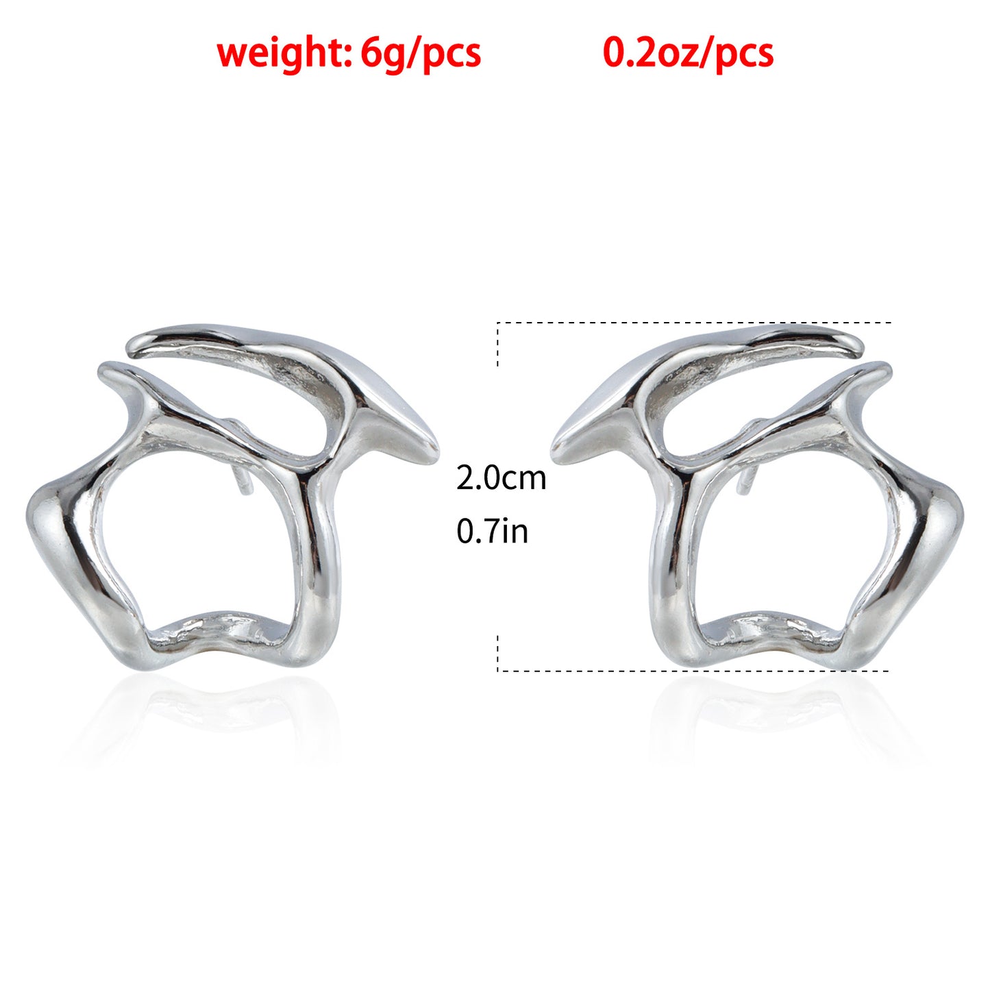 Minimalist Geometric Alloy Hoop Earrings with Plated Finish, Abstract Moon-Inspired Design for Women