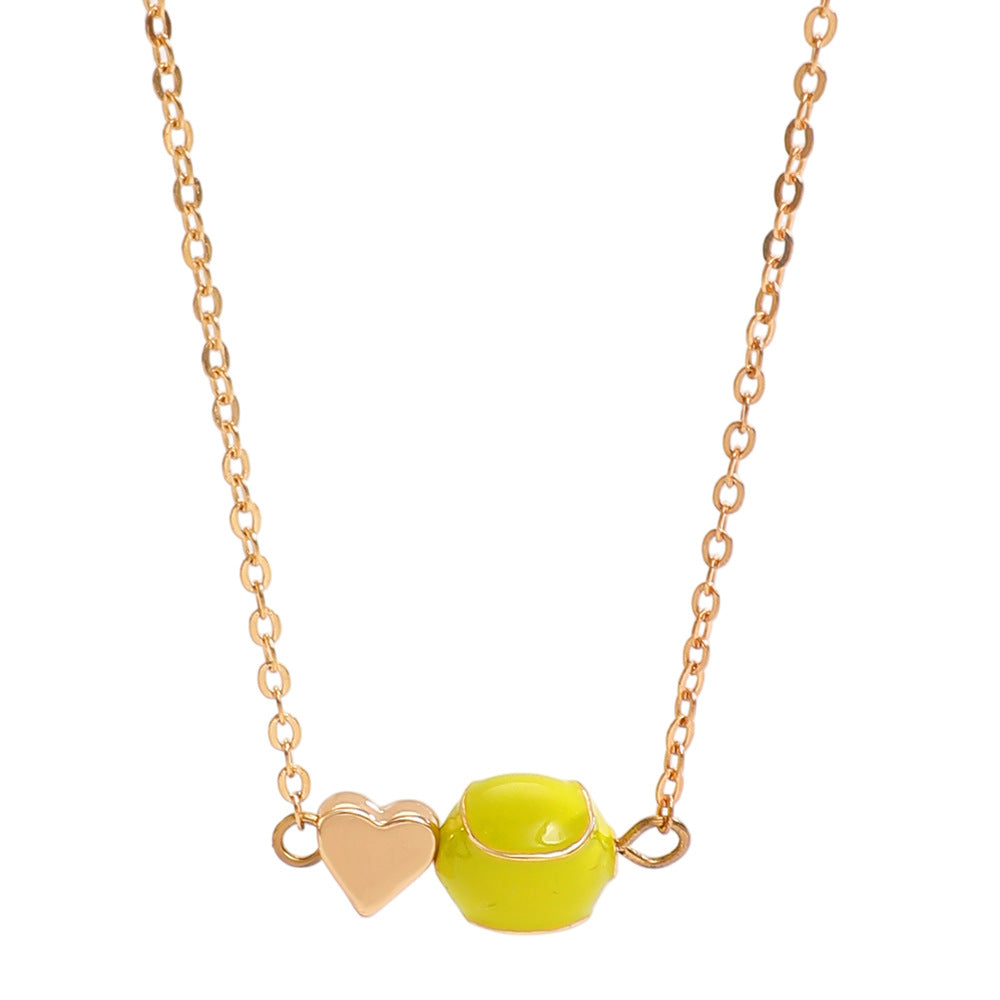 Collar deportivo geométrico de corazón de aleación de zinc chapado para mujer
