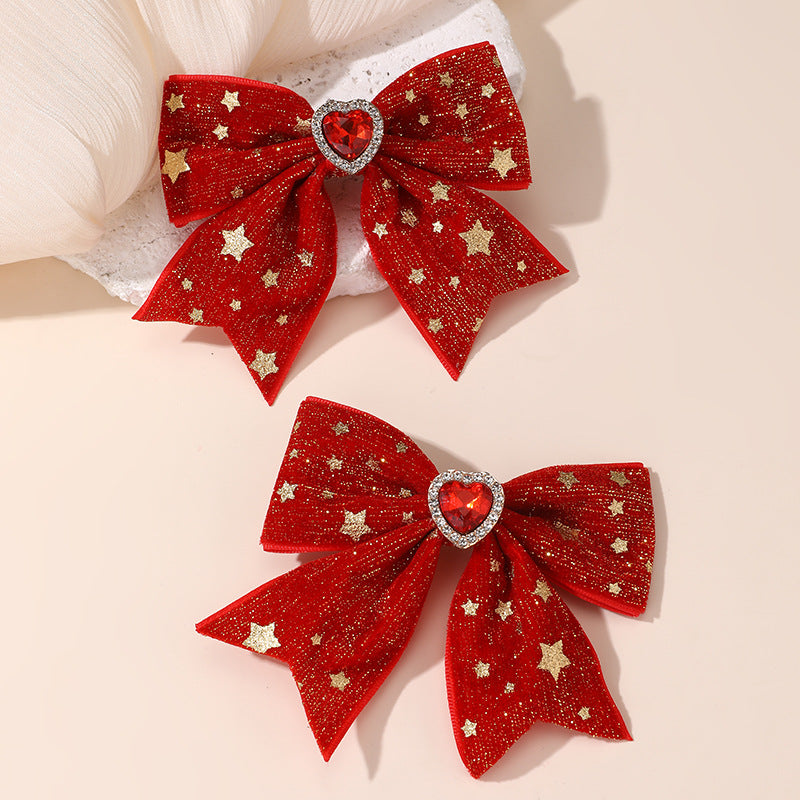 Natural Style Bow-Shaped Hair Clip for Girls with Ruffled and Mesh Details Made of Polyester Perfect for Children Ages 3 to 10