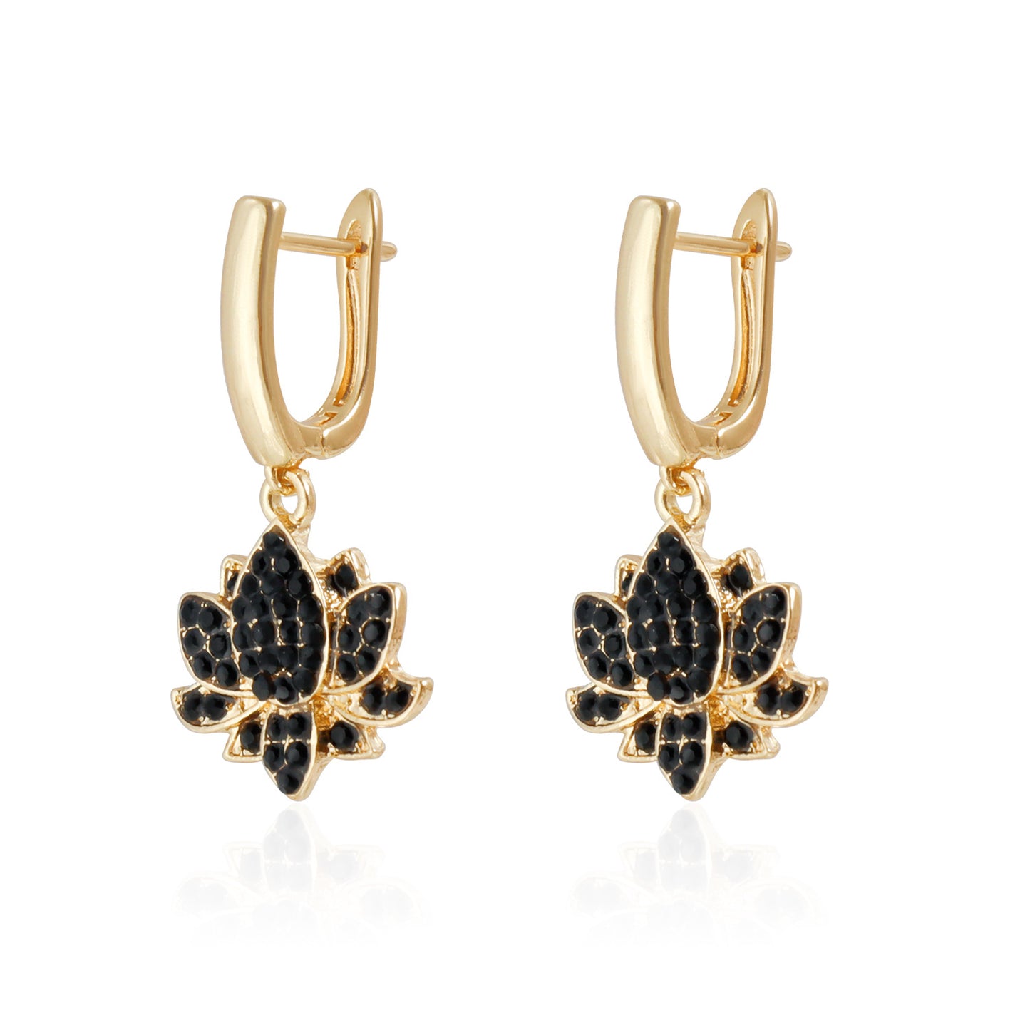 Gothic Sweet Geometric Floral Rhinestone Inlay Alloy Pendant Necklace for Women
