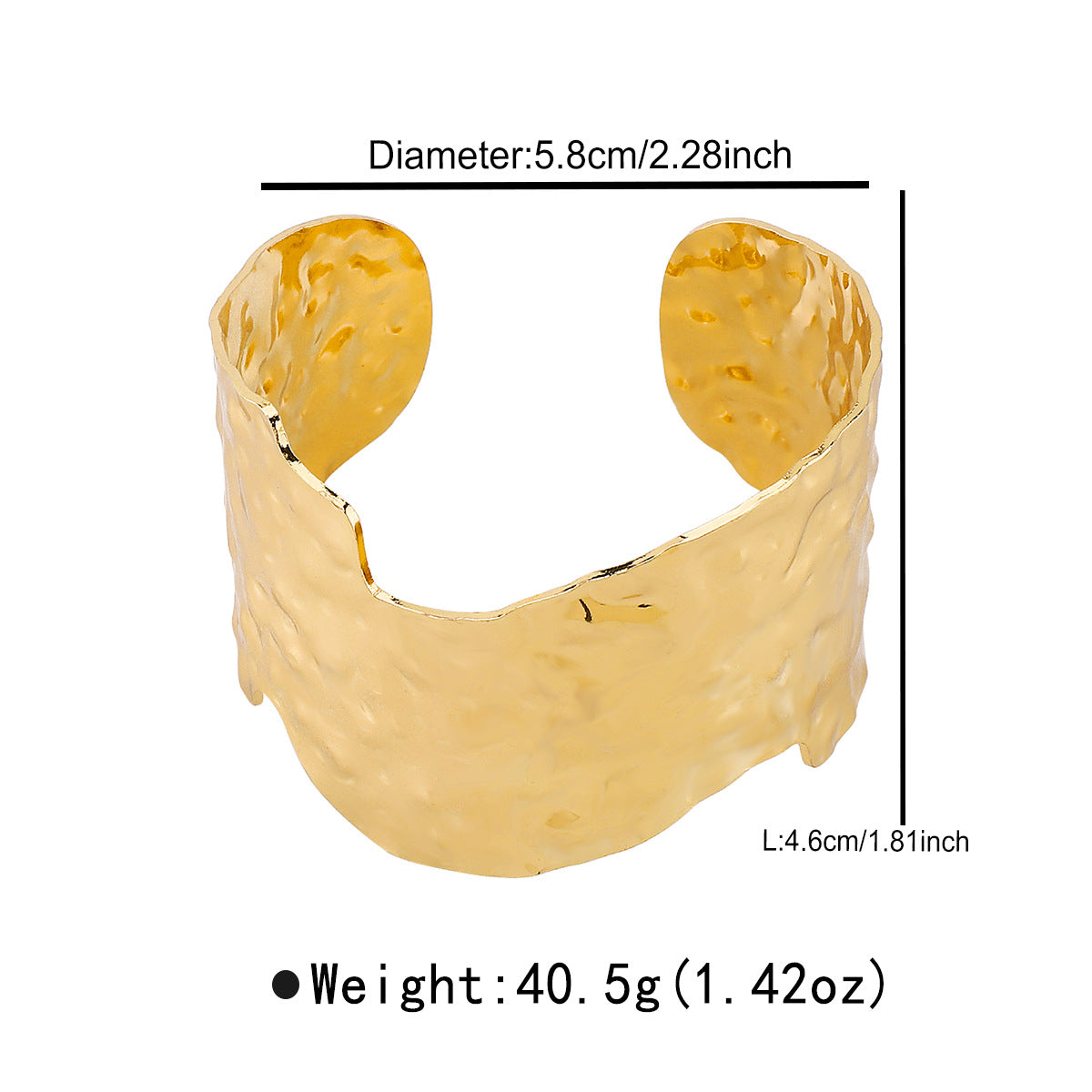 Pulsera Ancha Geométrica Minimalista Texturizada con Acabado Galvanizado para Mujer