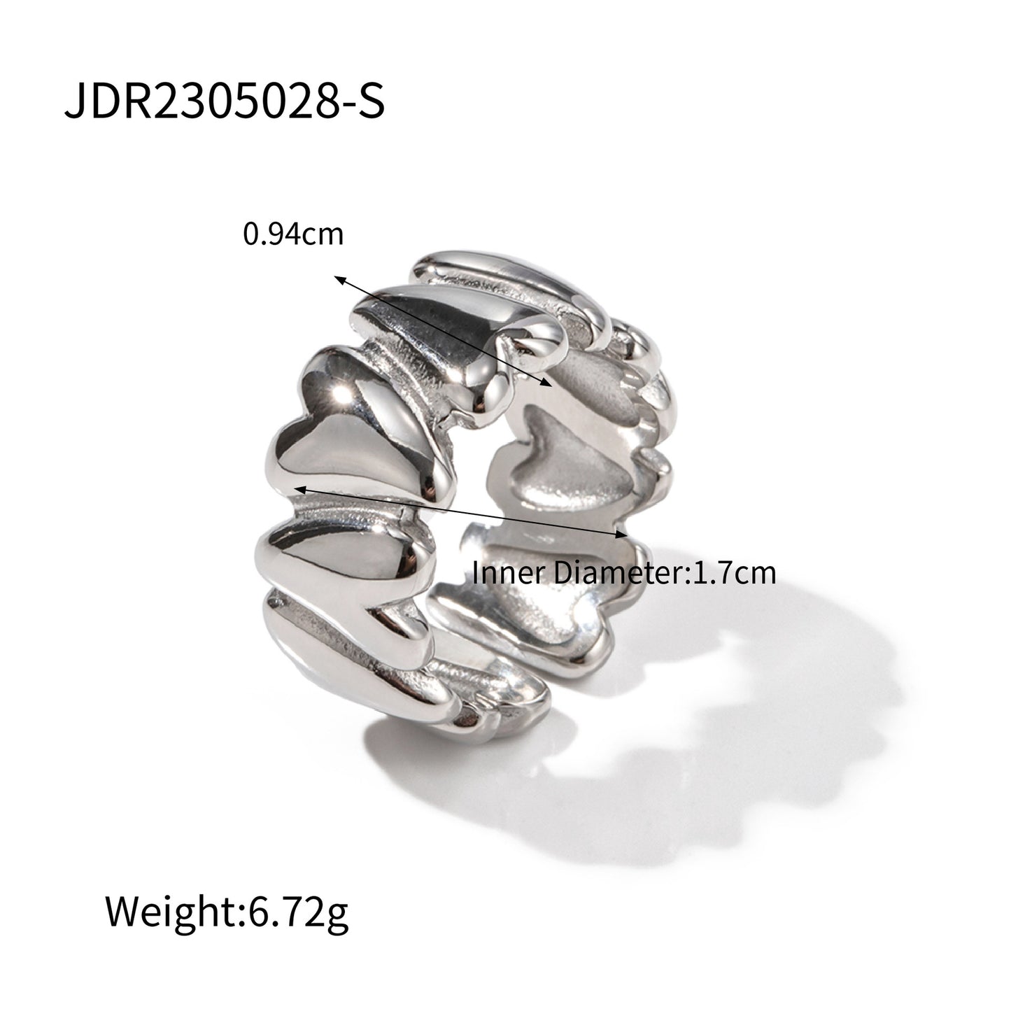 18K Gold Plated Geometric Stainless Steel Ring for Women