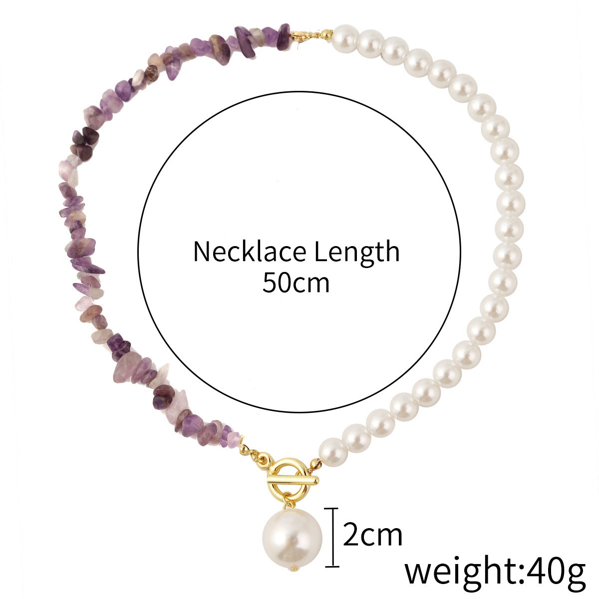 Bohemian Sweet Geometric Pearl Plated Ball Chain Necklace for Women