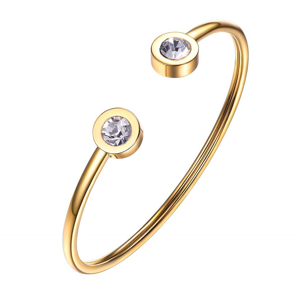 Pulsera minimalista geométrica de acero inoxidable con piedra de nacimiento de diciembre para mujer