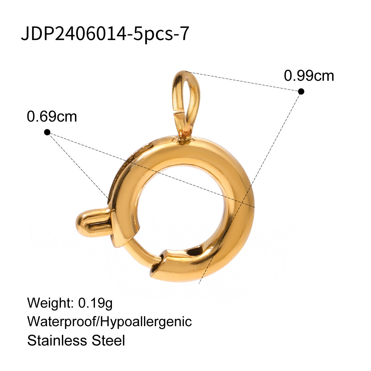 Charm a barra con perle minimalista in acciaio inossidabile per accessori fai-da-te di gioielli da donna