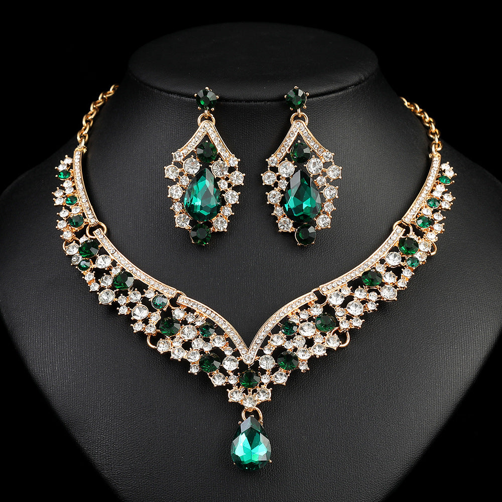 Vintage Style Floral Pattern Geometric Dot and Line Alloy Necklace Set with O-Chain and Matching Earrings for Women