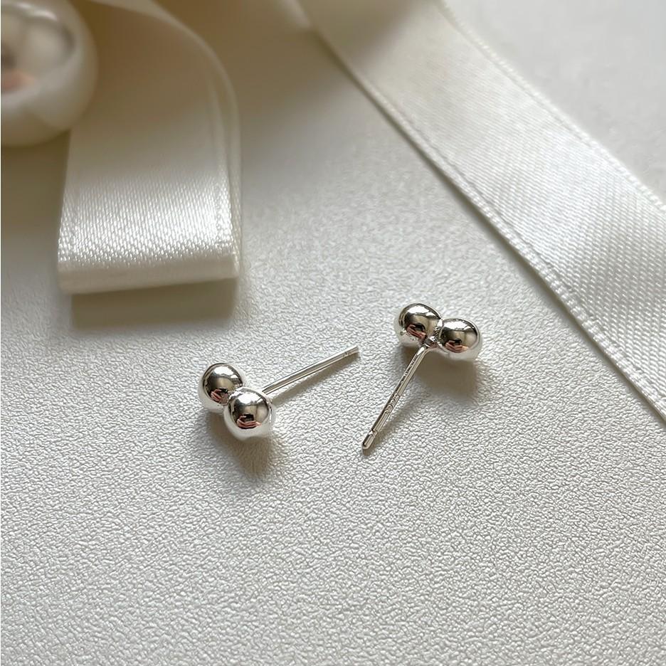 Orecchini a perno tondi a pois in argento Sterling 925 da donna