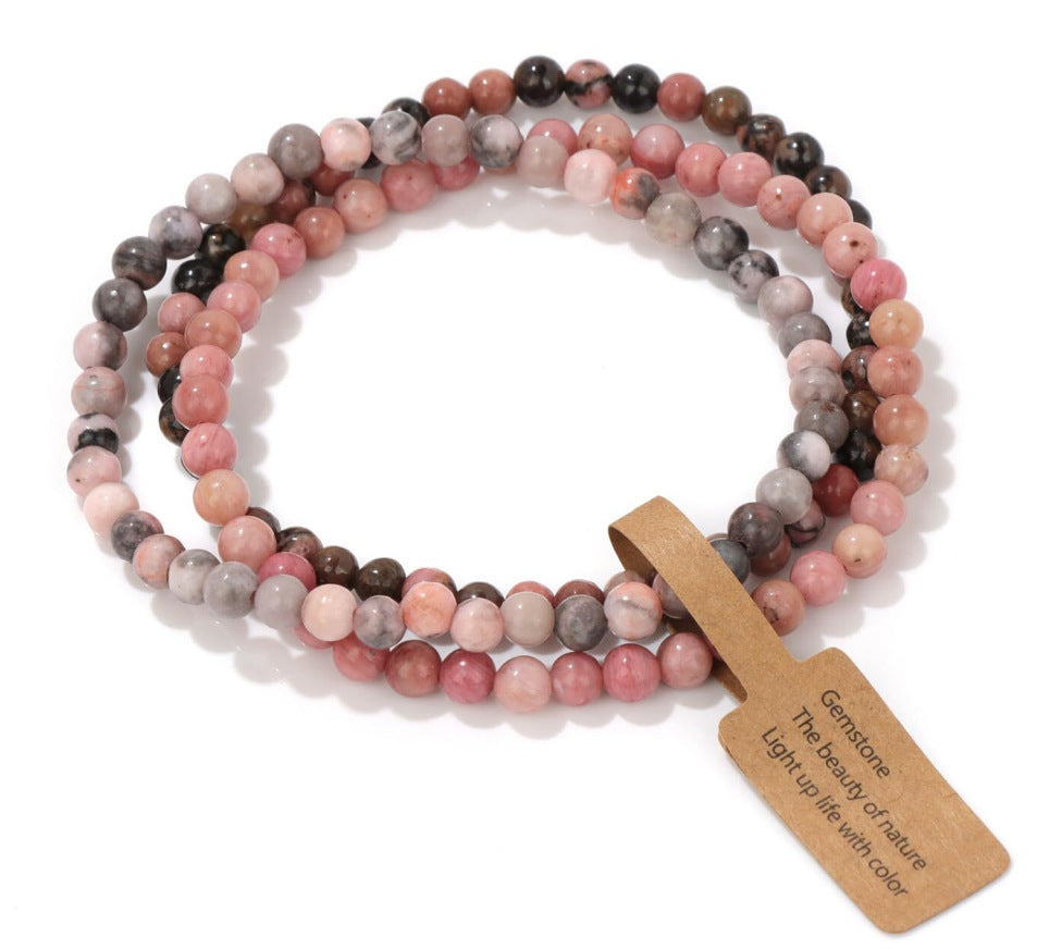 Vintage Geometric Agate Beaded Bracelet Unisex Natural Stone Jewelry