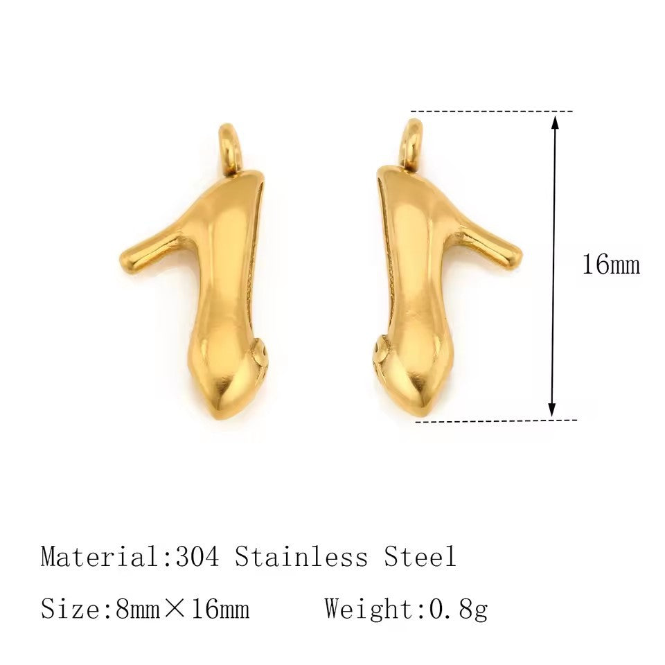 Vintage 18K Gold Plated Stainless Steel Fruit Pendant Charm Bar for Women
