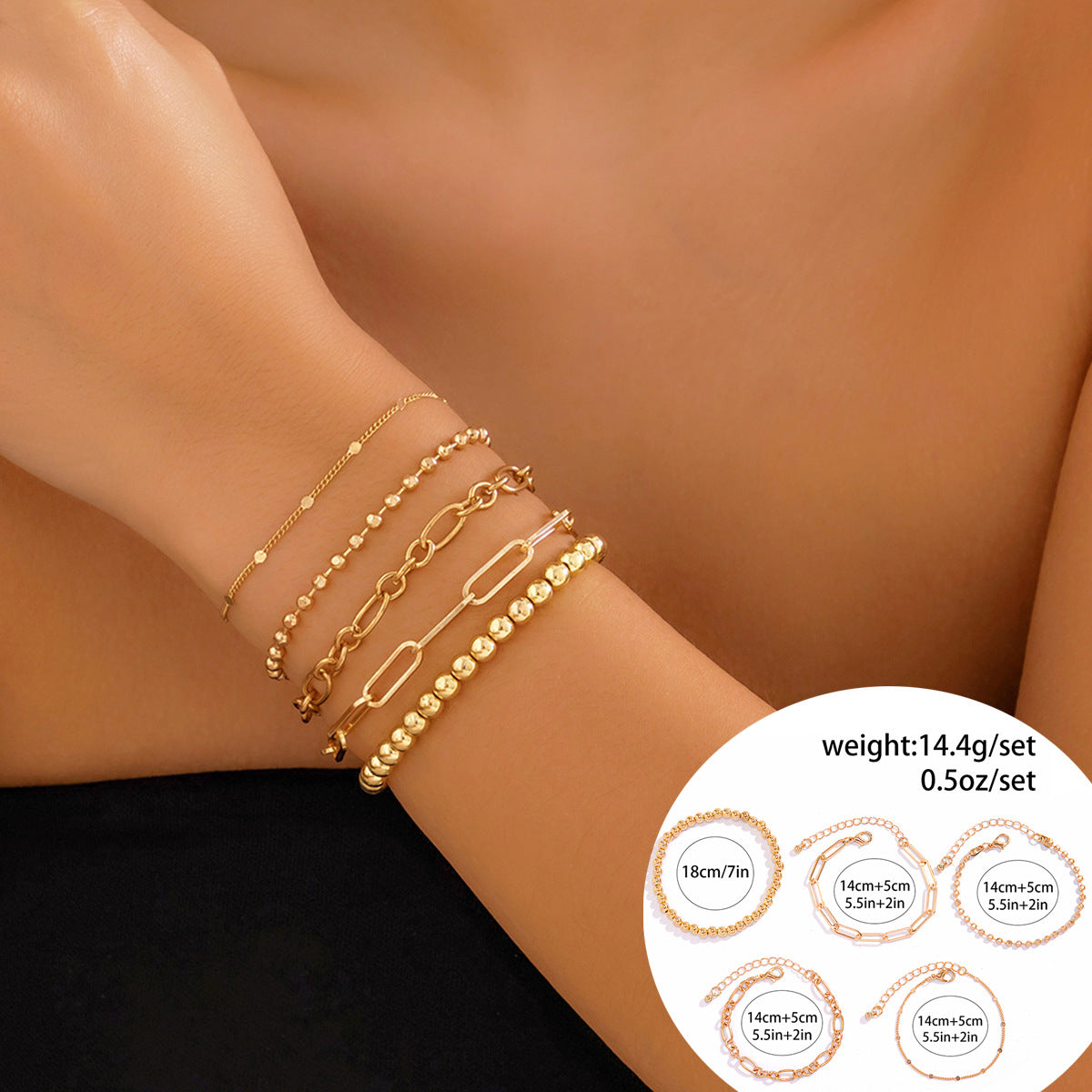 Bracciale da donna in lega con ciondolo a cuore minimalista, finitura placcata e dettaglio a catena