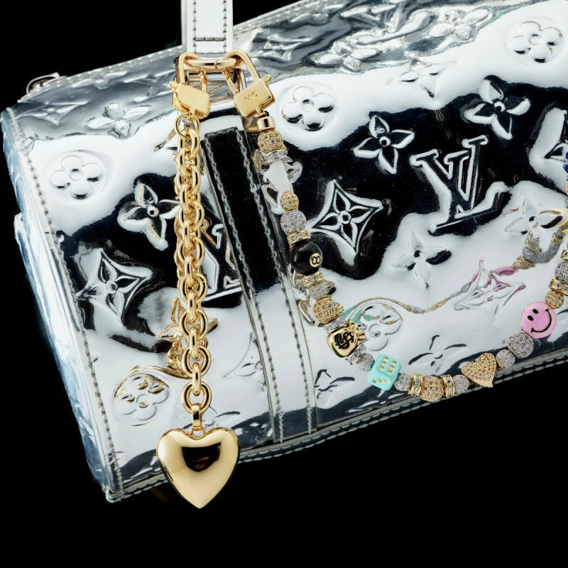 Vintage Elegant Minimalist Oval Geometric Plated Zinc Alloy Bag Charm