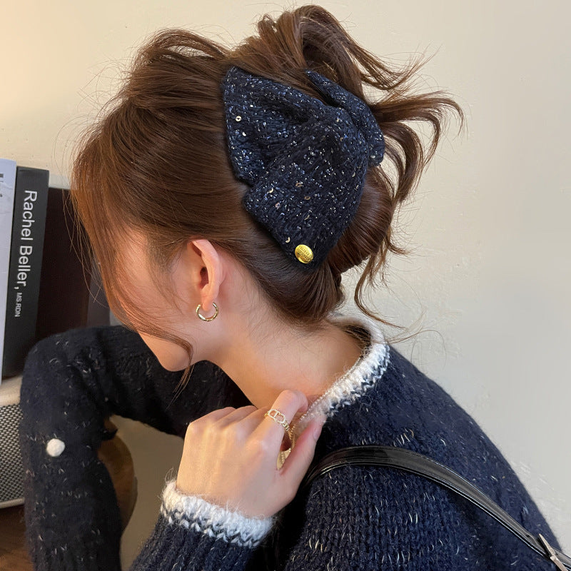 Pinza para el pelo elegante de acrílico y tela con diseño de triángulo para mujer, accesorio de moda minimalista de lujo