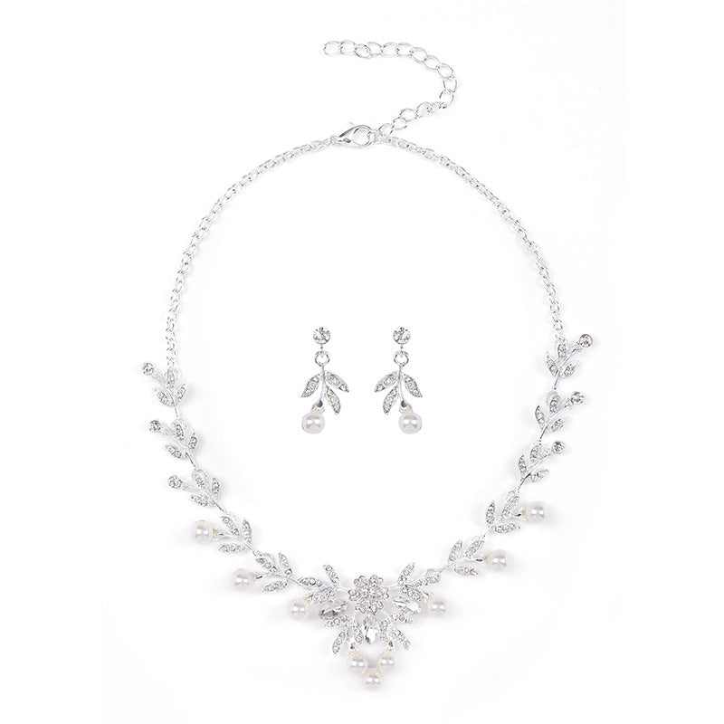 Chanel-Inspired Floral and Botanical Alloy Necklace Set with Pendant, Earrings, and Delicate Chain for Women Wedding and Formal Occasions