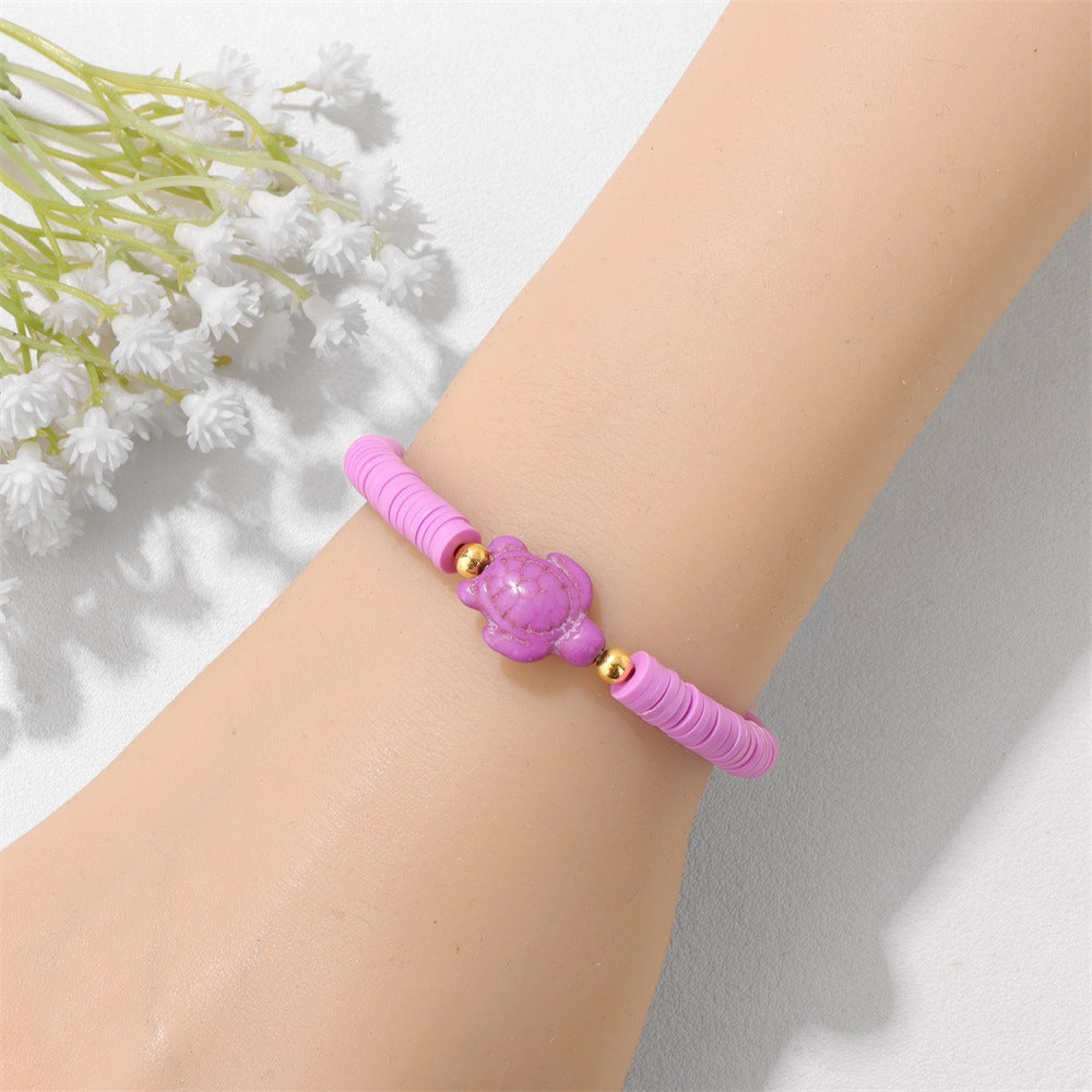 Bohemian Turtle Animal Shape Pearl Resin Bracelet Unisex Summer Beach Jewelry