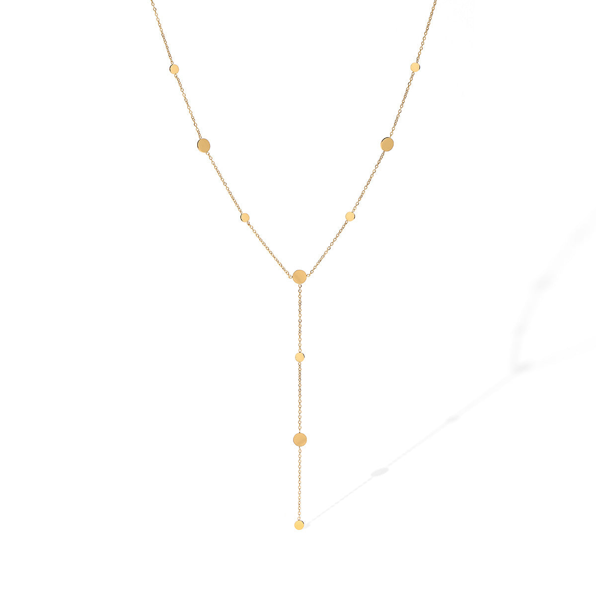 Collana Pendente Minimalista Geometrica in Acciaio Inossidabile con Nappa da Donna