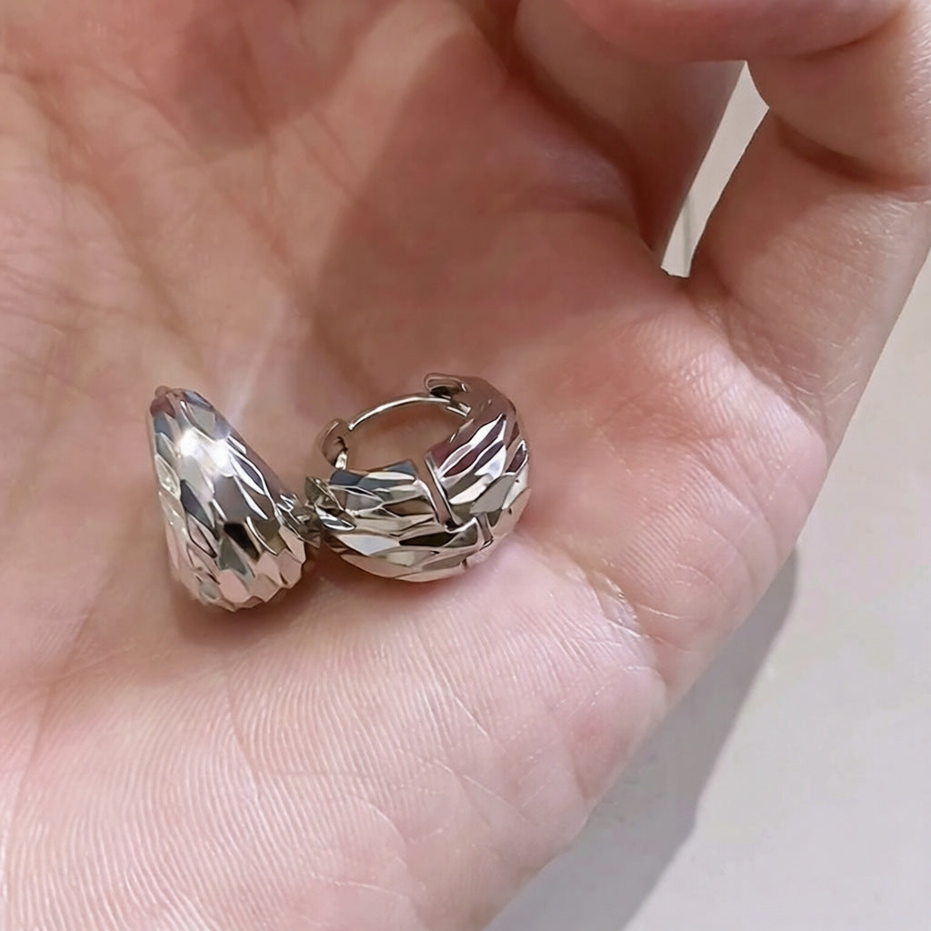 Pendientes de aro geométricos minimalistas en forma de U de metal con baño de oro para mujer