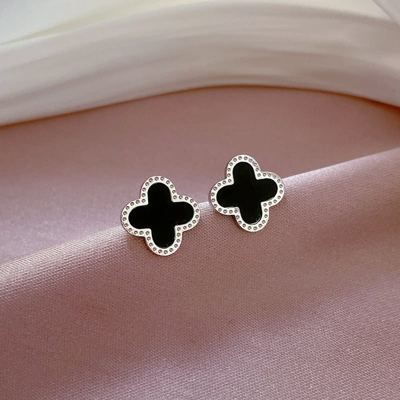 Minimalist Sweet Geometric Titanium Steel Plated Stud Earrings