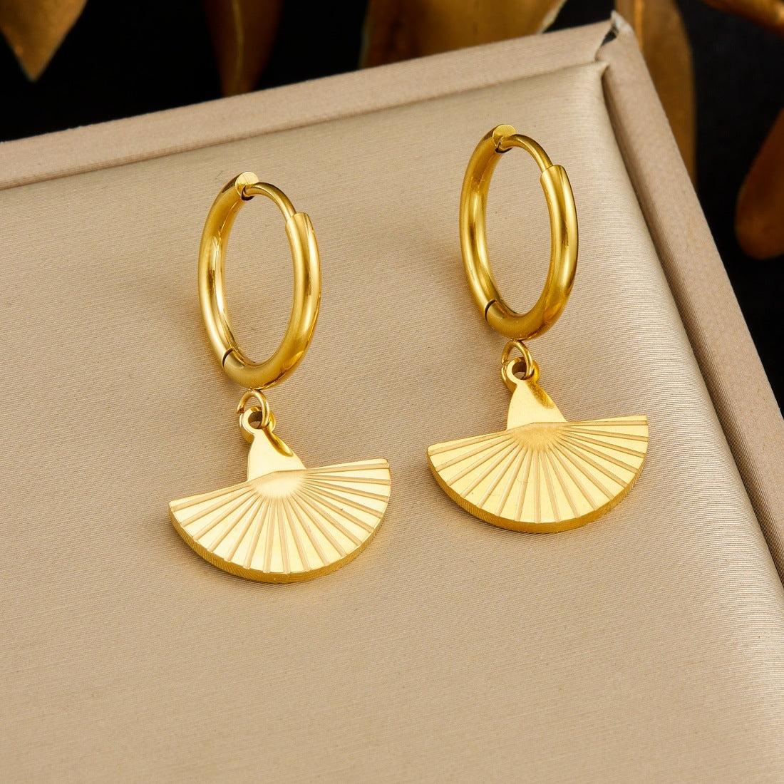 Gold Plated Geometric Stainless Steel Earrings for Women