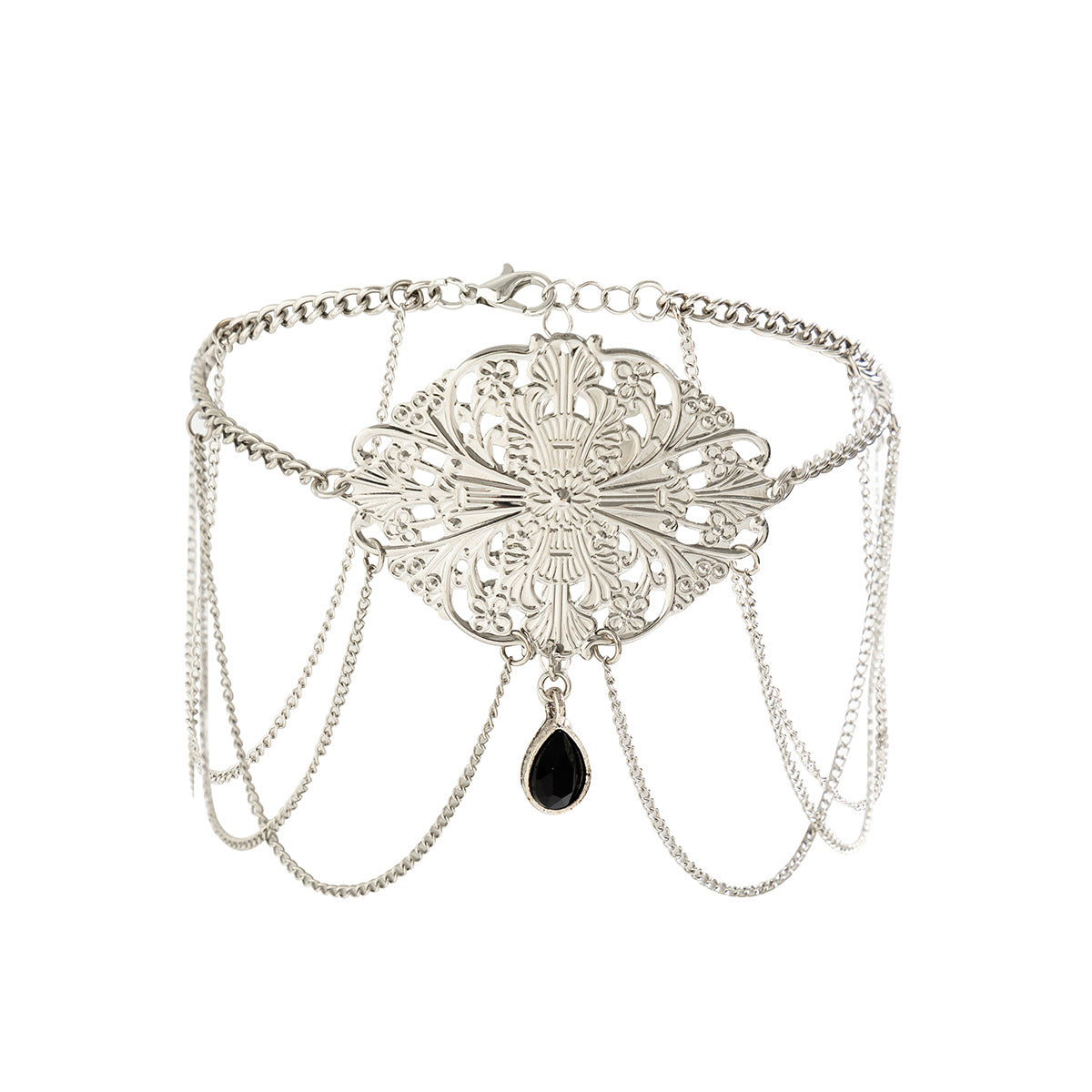 Cadena de Brazo Bohemia Étnica con Monedas y Borlas para Mujer Hecha de Metal con Acabado Chapado