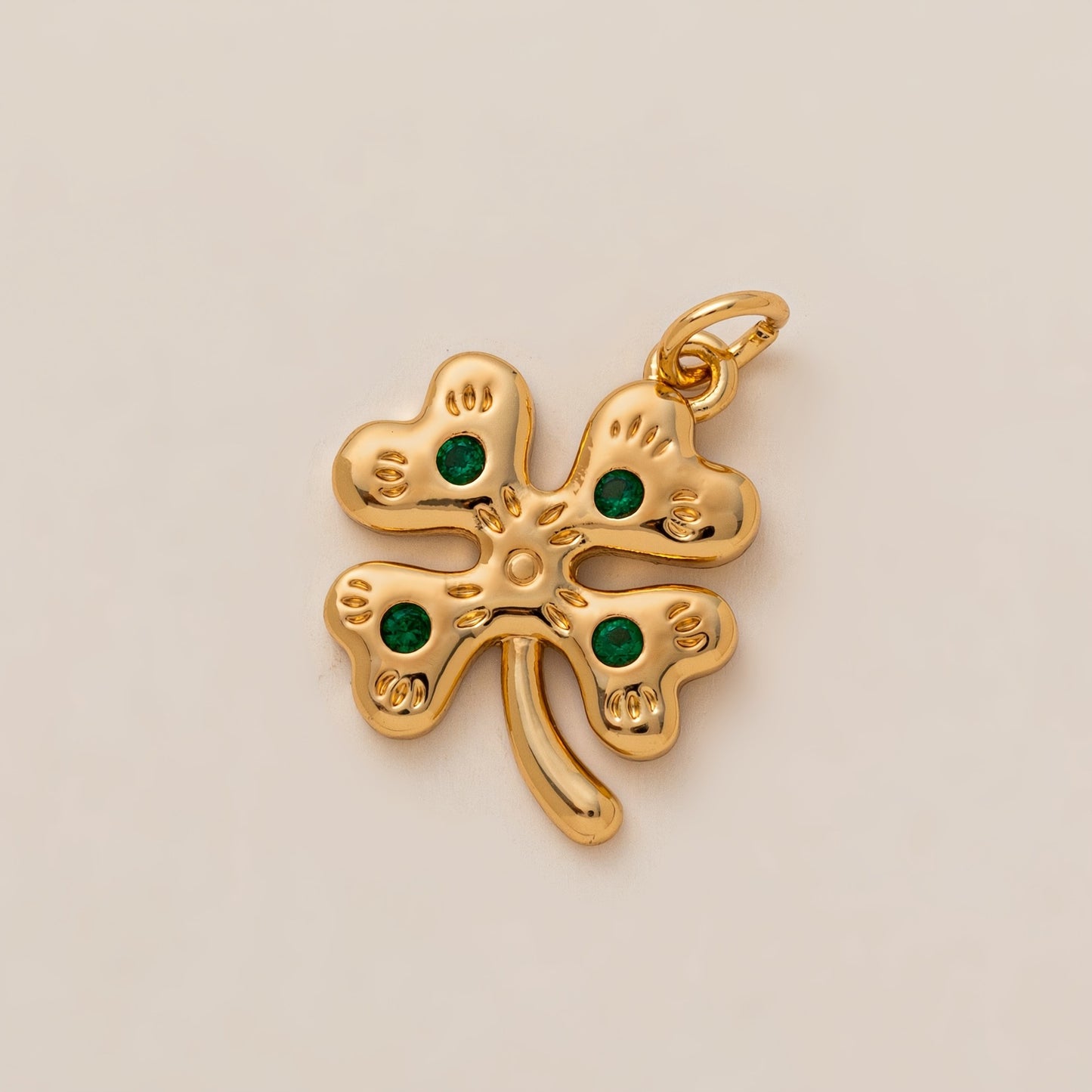 Sweet 14K Gold Plated Brass Heart Geometric Floral Pendant Necklace
