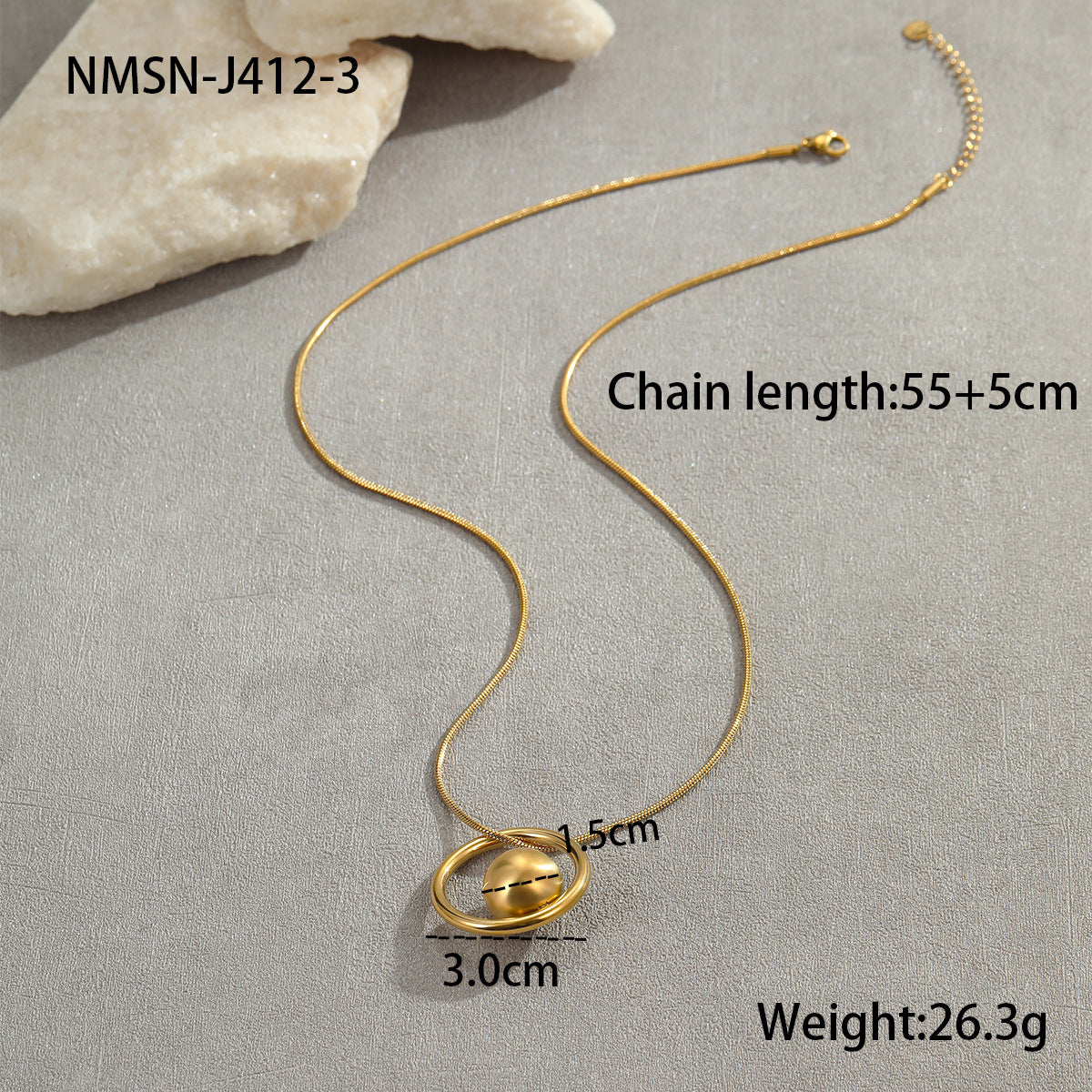 Collana Minimalista Geometrica in Acciaio Titanio con Finitura Galvanizzata per Donne, Gioielli con Ciondolo e Catena in Acciaio Inossidabile