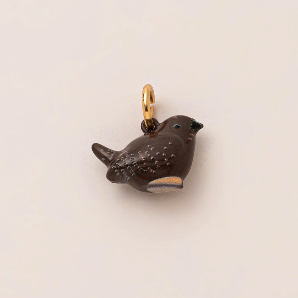Elegant Minimalist Vintage Oval Geometric Brass Bag Charm with Plated Finish