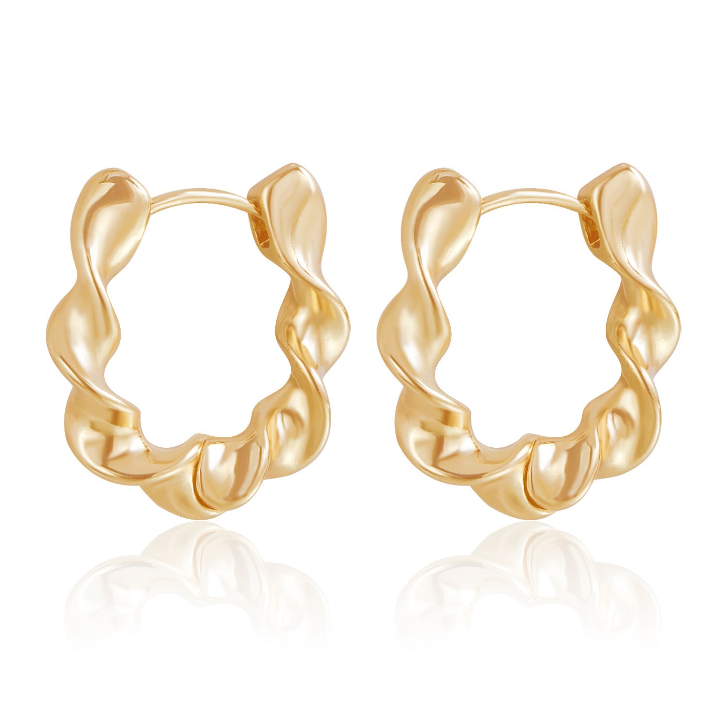 Minimalist Geometric Alloy Stud Earrings with Plated Finish for Women — Round Hexagonal Square Beveled Edges Design