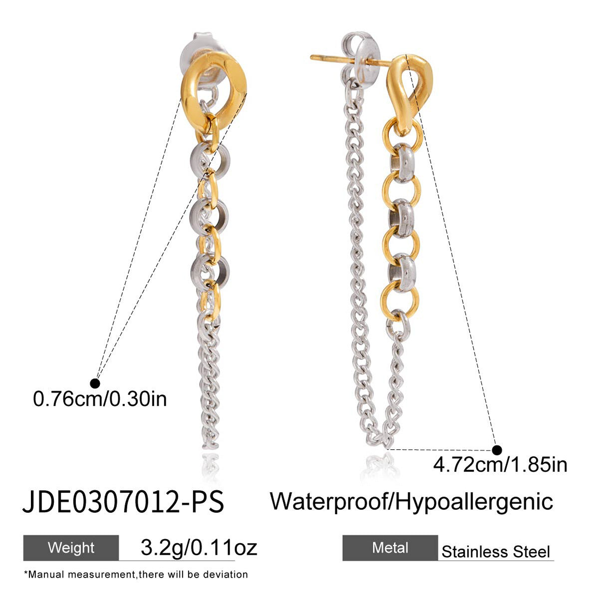 Pendientes Colgantes Minimalistas Geométricos de Acero Inoxidable con Acabado Chapado para Mujer