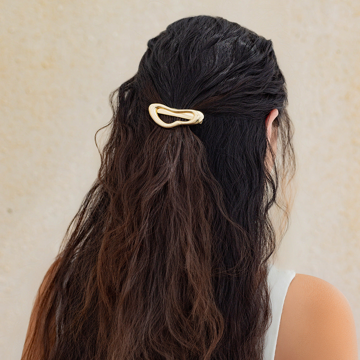 Minimalist Sporty Irregular Geometric Plated Iron Hair Clip for Women