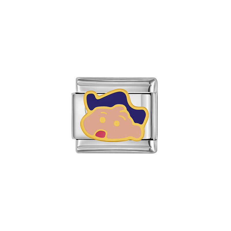 Sweet Cartoon Plated Stainless Steel DIY Charm Bar Bracelet Unisex