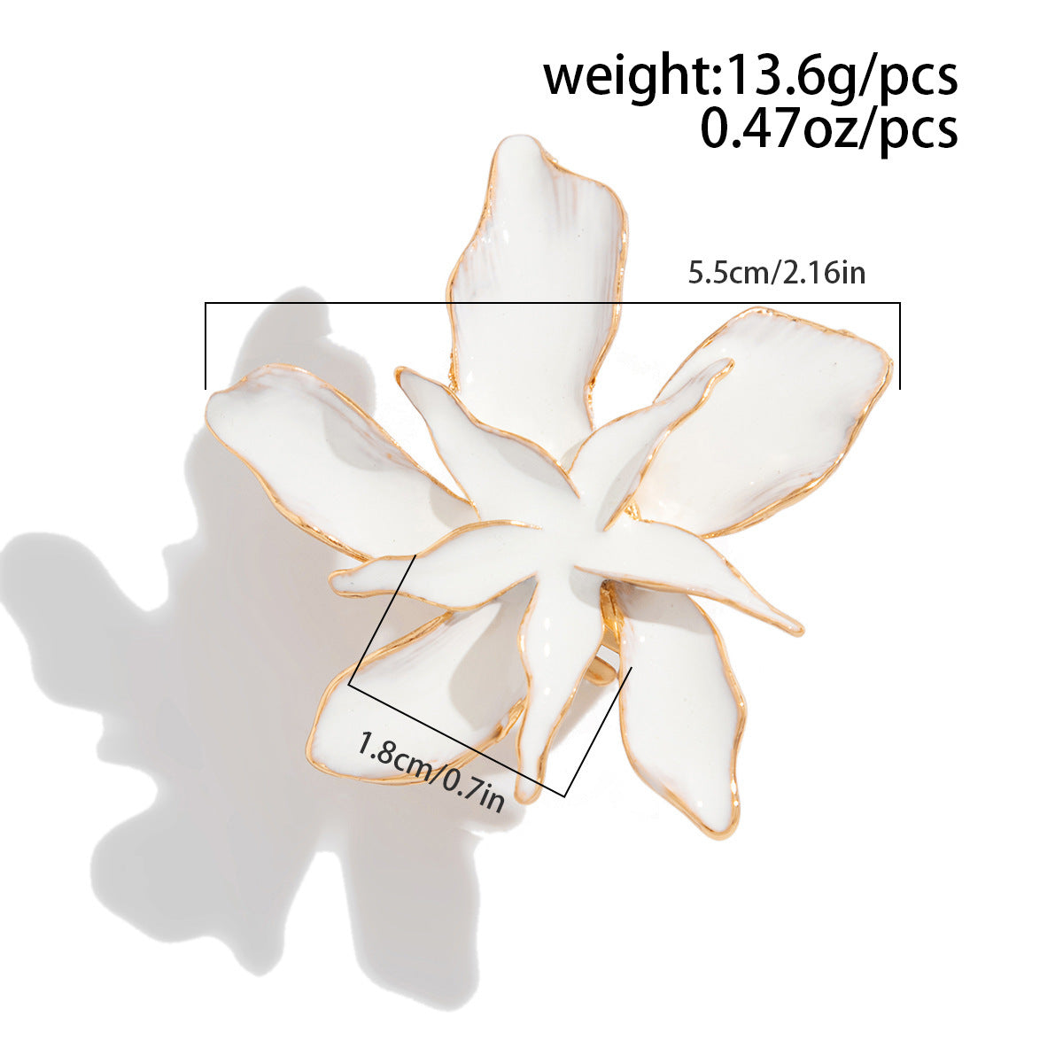 Anillo abierto con forma de flor de cinco pétalos, diseño minimalista, de estrella de mar en 3D, de hierro con acabado esmaltado