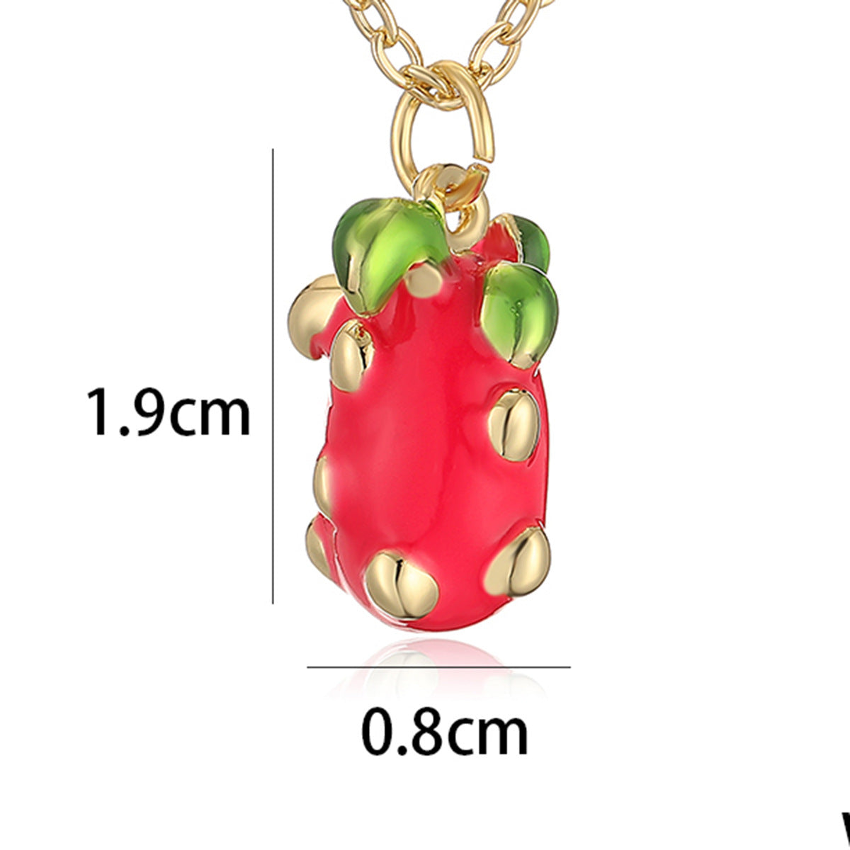 Barra de Abalorio de Frutas Esmaltadas Minimalistas con Baño de Oro de 18K